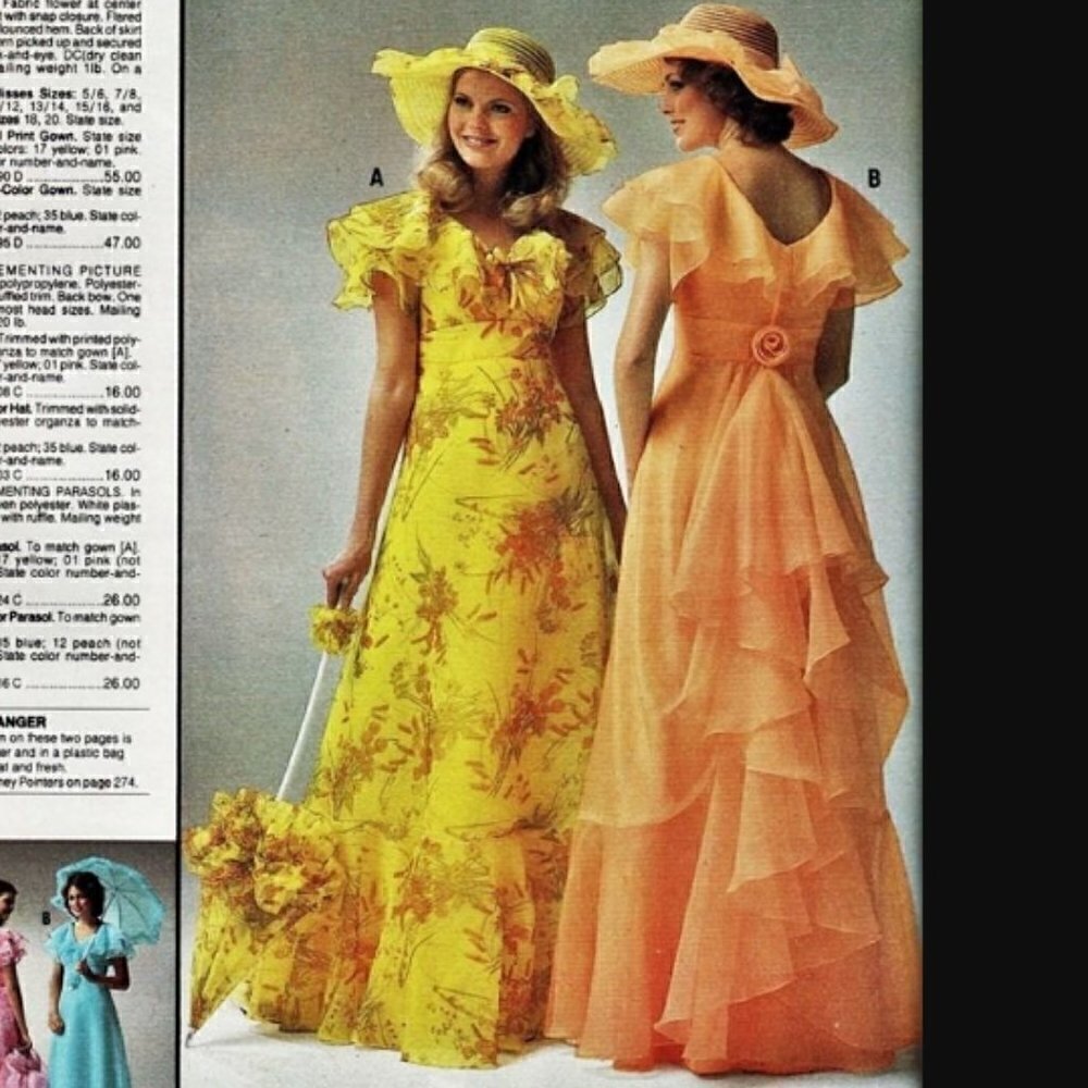 Vintage 60’s Yellow Floral Maxi Dress Southern Bel